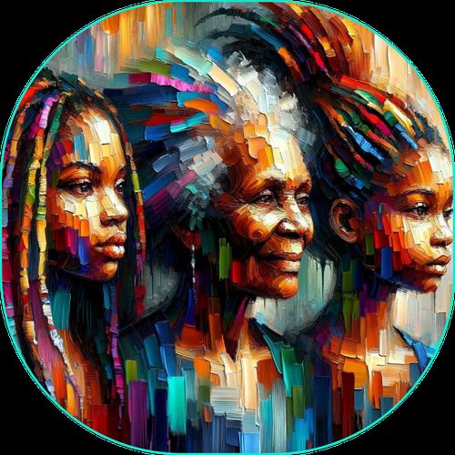 Three generations of women